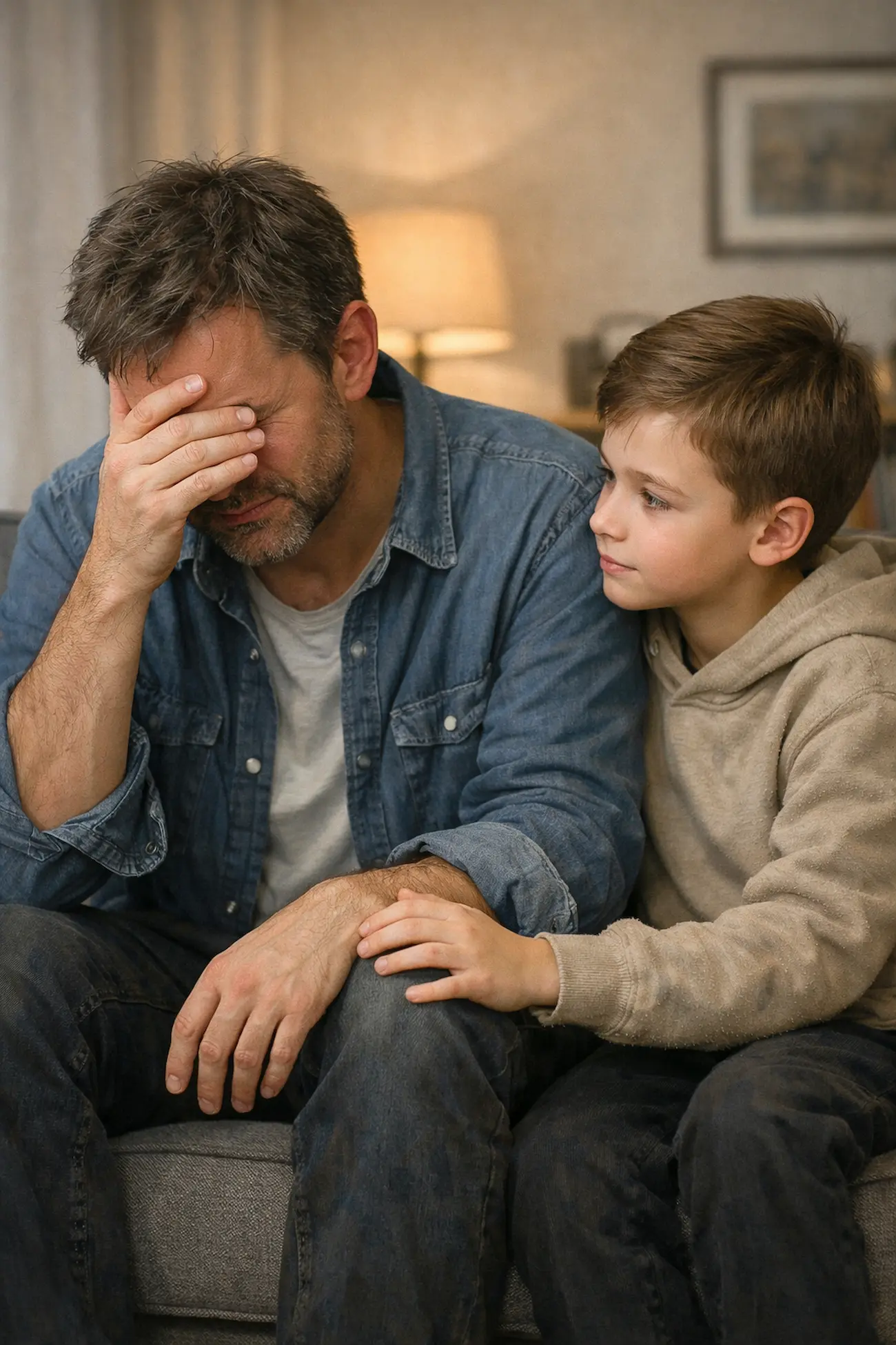bambino accudisce genitore bambino accudisce genitore